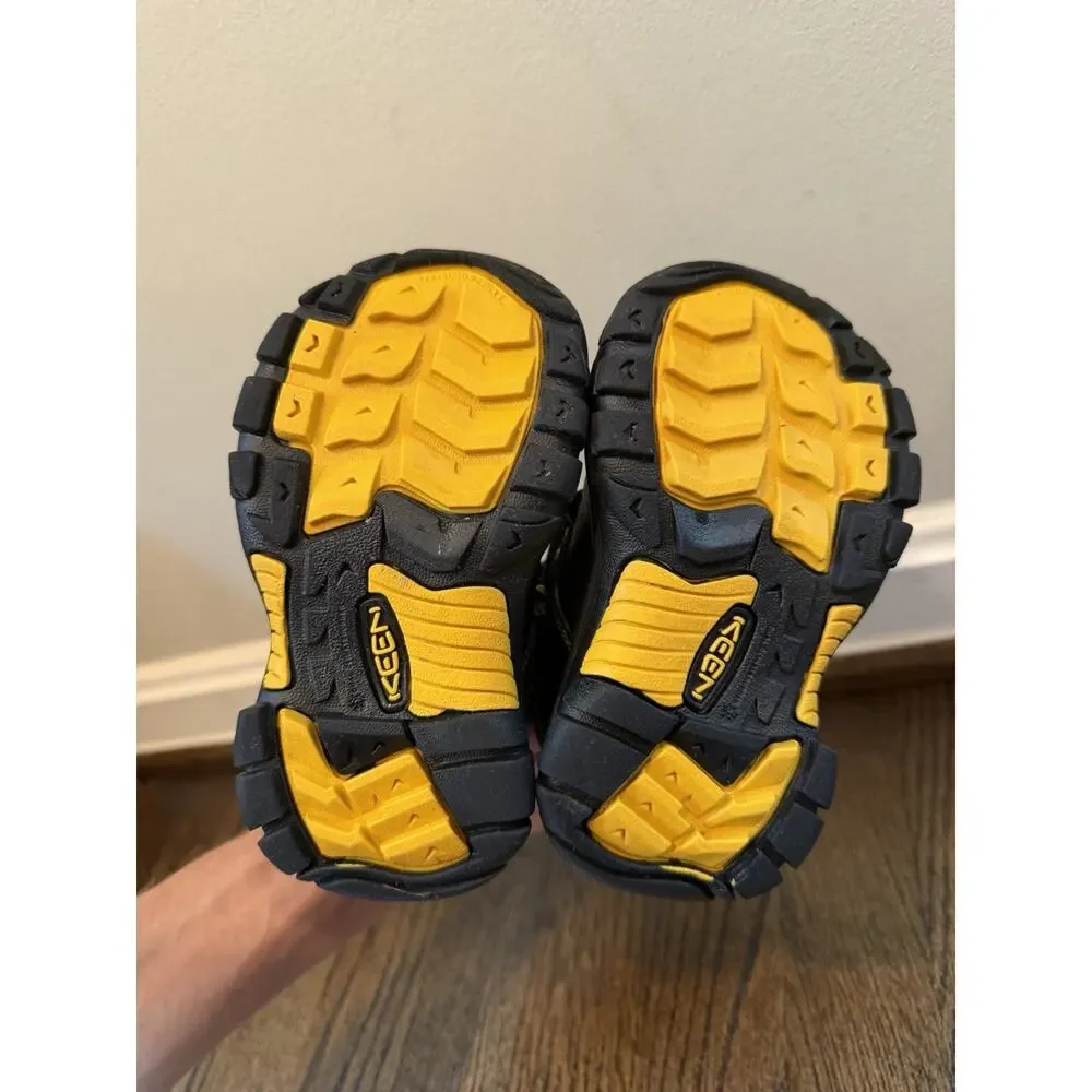 KEEN KIDS ANKLE SNOW BOOTS BLACK LEATHER UNISEX Little Kids Sz US 8c Waterproof